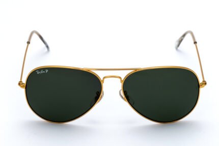 RAY-BAN RB3025 Gold Polarized Glass Lenses - Unisex Aviator