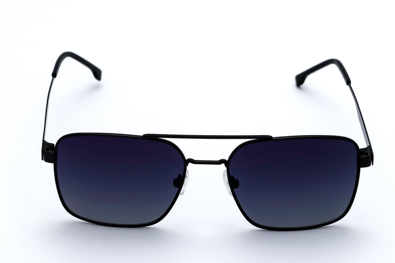 3V9A3243 HUGO BOSS OLD3042M Black Polarized Sunglasses - Men's Large Fit Stainless Steel