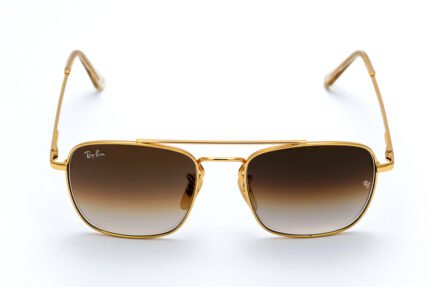 RAY-BAN RB3588 Gold Metal - Brown lens UV400 Sunglasses - Men's Stainless Steel