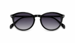 DAVID BECKHAM DB1032/S Black Polarized Sunglasses - Unisex Round Acetate