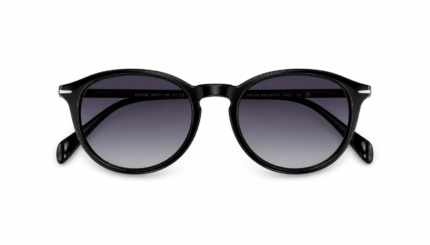 DAVID BECKHAM DB1032/S Black Polarized Sunglasses - Unisex Round Acetate