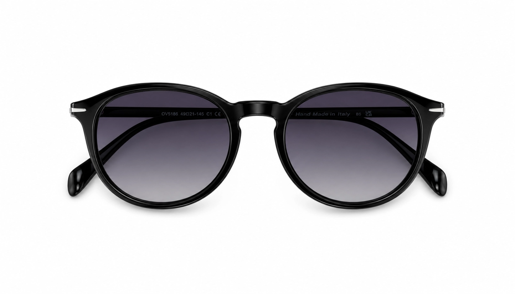 round3 DAVID BECKHAM DB1032/S Black Polarized Sunglasses - Unisex Round Acetate