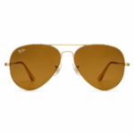 Ray-Ban RB Aviator Classic Sunglasses - Gold Frame, Brown Glass UV Lenses