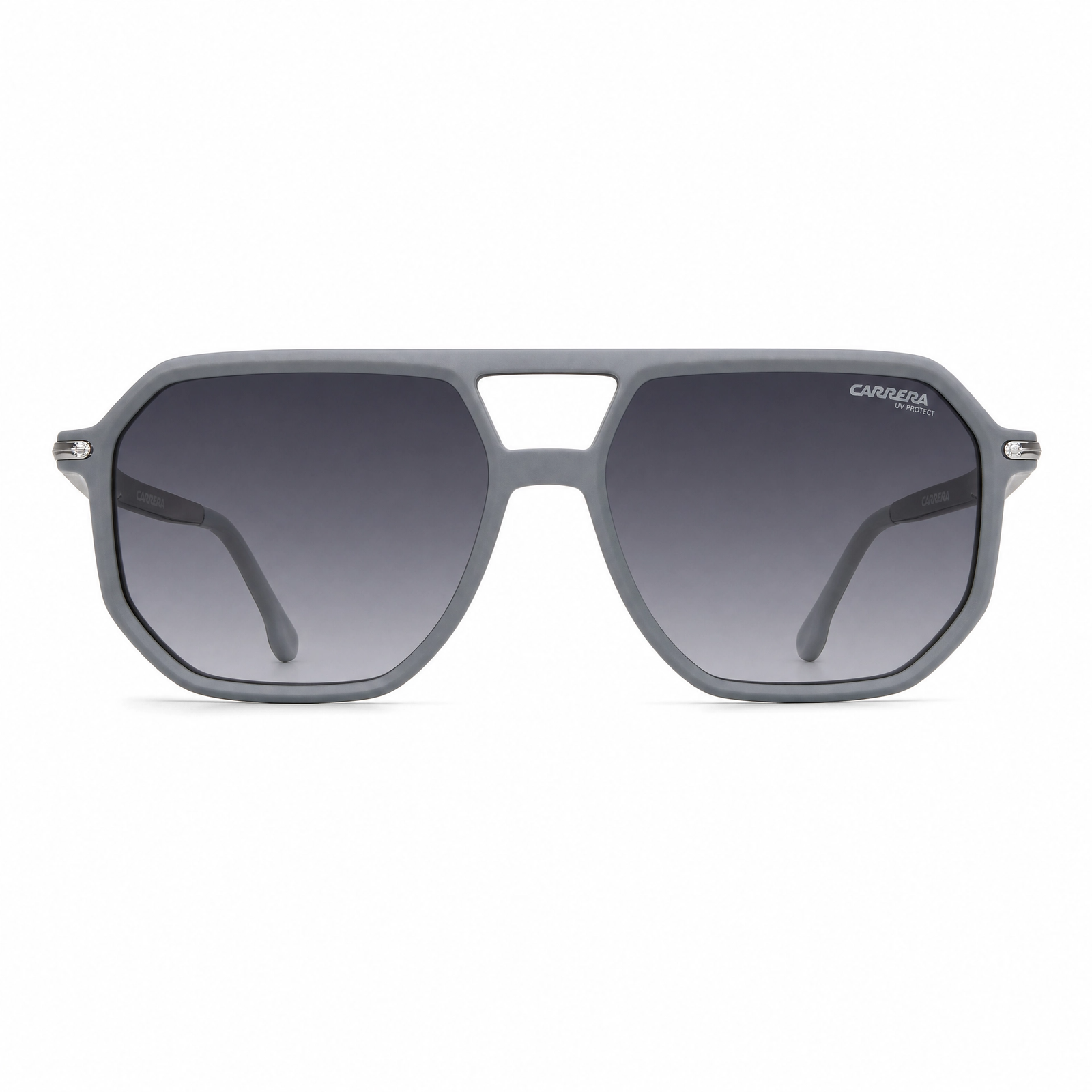 carrera_gray_front_product Carrera 124 Polarized Sunglasses - Gray Frame, Smoke Gradient UV400 Lenses