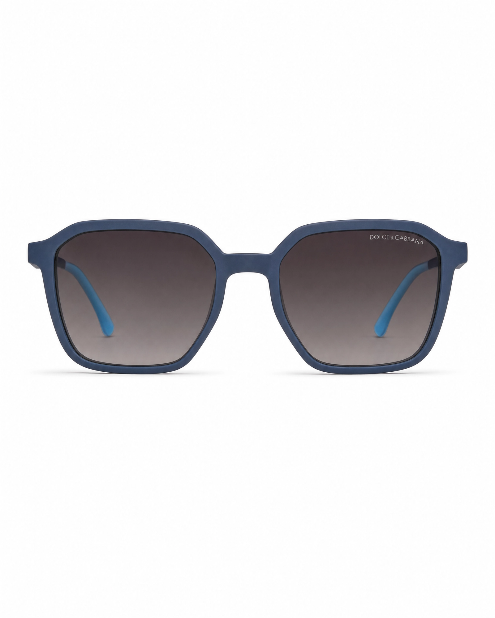 dolce_gabbana_matte_blue_front Dolce & Gabbana 7347 Polarized Sunglasses - Matte Navy Blue Frame, Grey Gradient UV400 Lenses