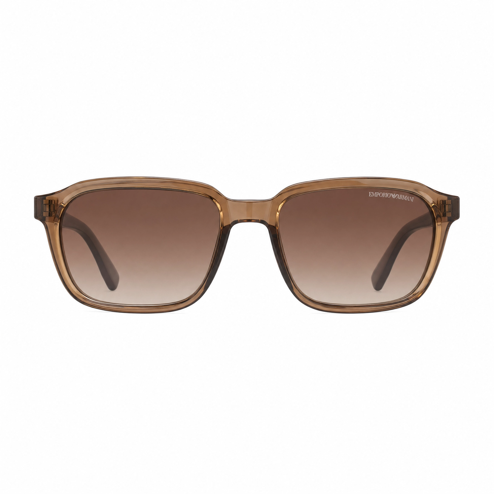 emporio_armani_transparent_brown_front Emporio Armani 1578 Polarized Sunglasses - Transparent Brown Frame, Brown Gradient UV400 Lenses