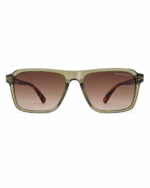 Emporio Armani A Polarized Sunglasses - Olive Transparent Frame, Tortoise Arms, Brown Gradient UV Lenses