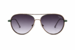 Salvatore Ferragamo SF2106 Aviator Sunglasses - Bronze Frame, Green Arms, Grey Gradient UV400 Lenses