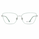 Gucci 180 Silver / Green Metal Prescription Eyeglasses
