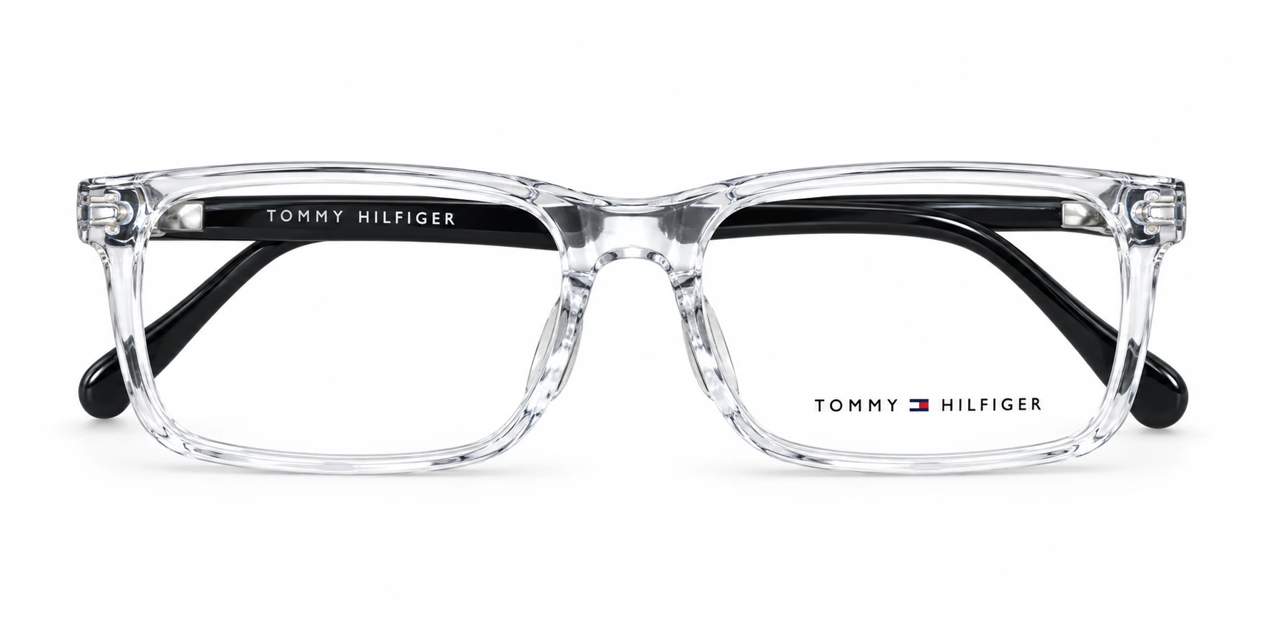 tommy_clear_black_front Tommy Hilfiger 387 Clear Black Optical Frame